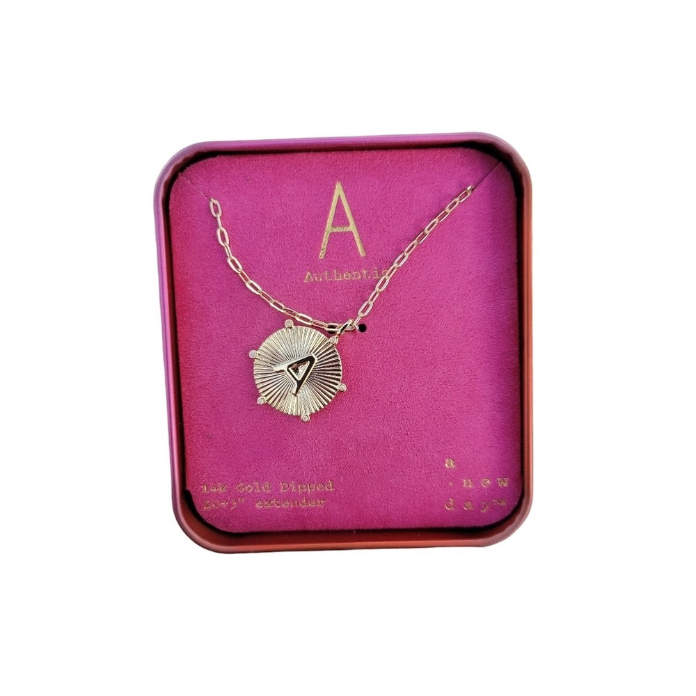 A New‎ Day Letter A Initial 14k Gold Dipped 16 Inch Necklace Unused